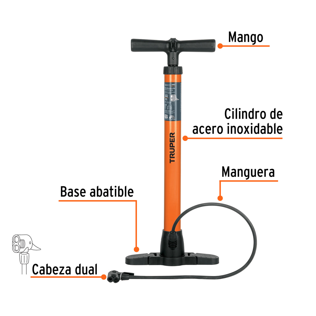 Automotriz - Bomba para Inflar Truper De 23"