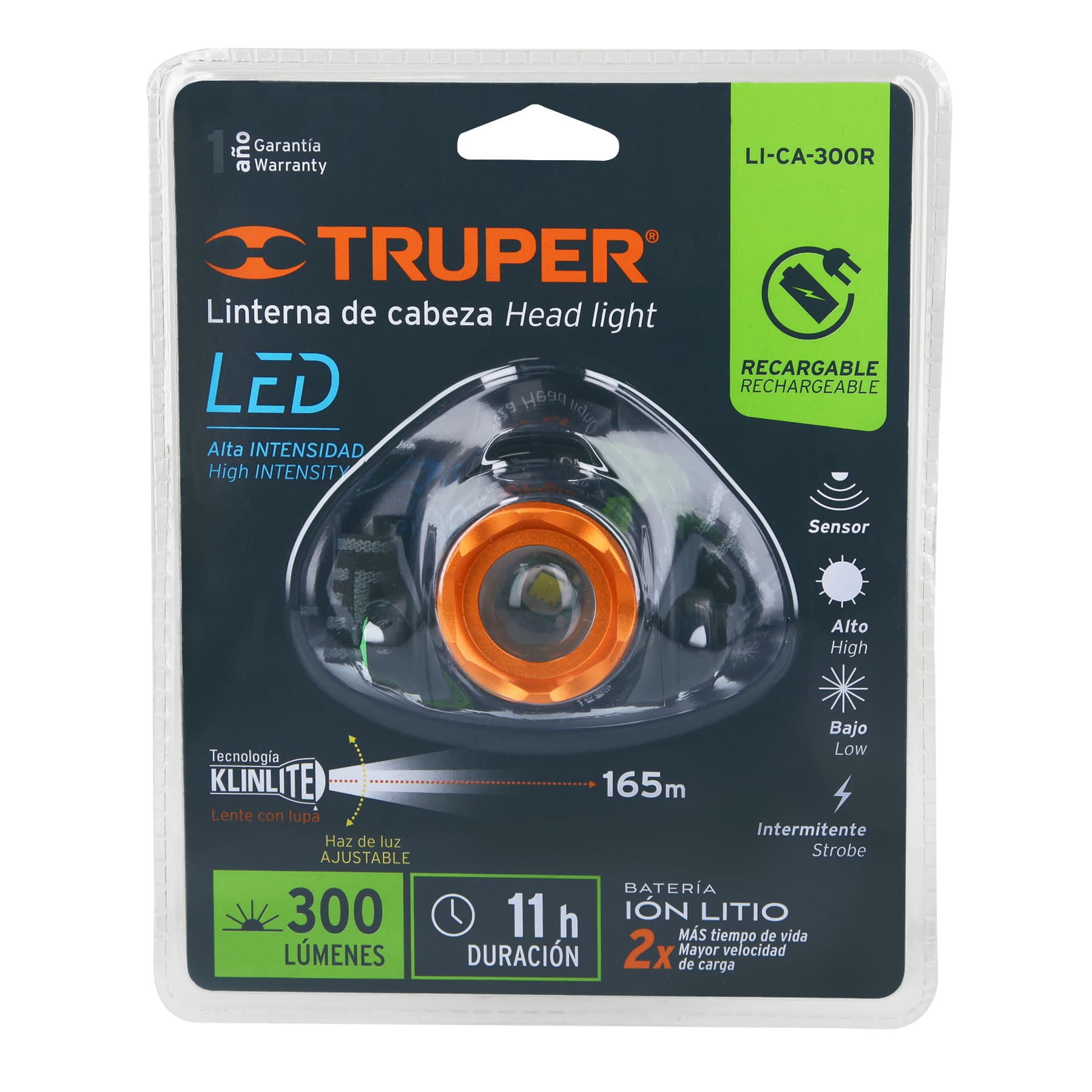 Iluminación - Linterna Cabeza Truper 290LM Recargable