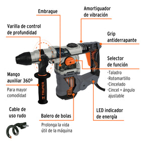 Herramientas - Rotomartillo Electroneumático Truper 6.0 Joules