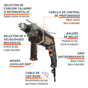 Herramientas - Rotomartillo Industrial Truper  1/2" 900 W