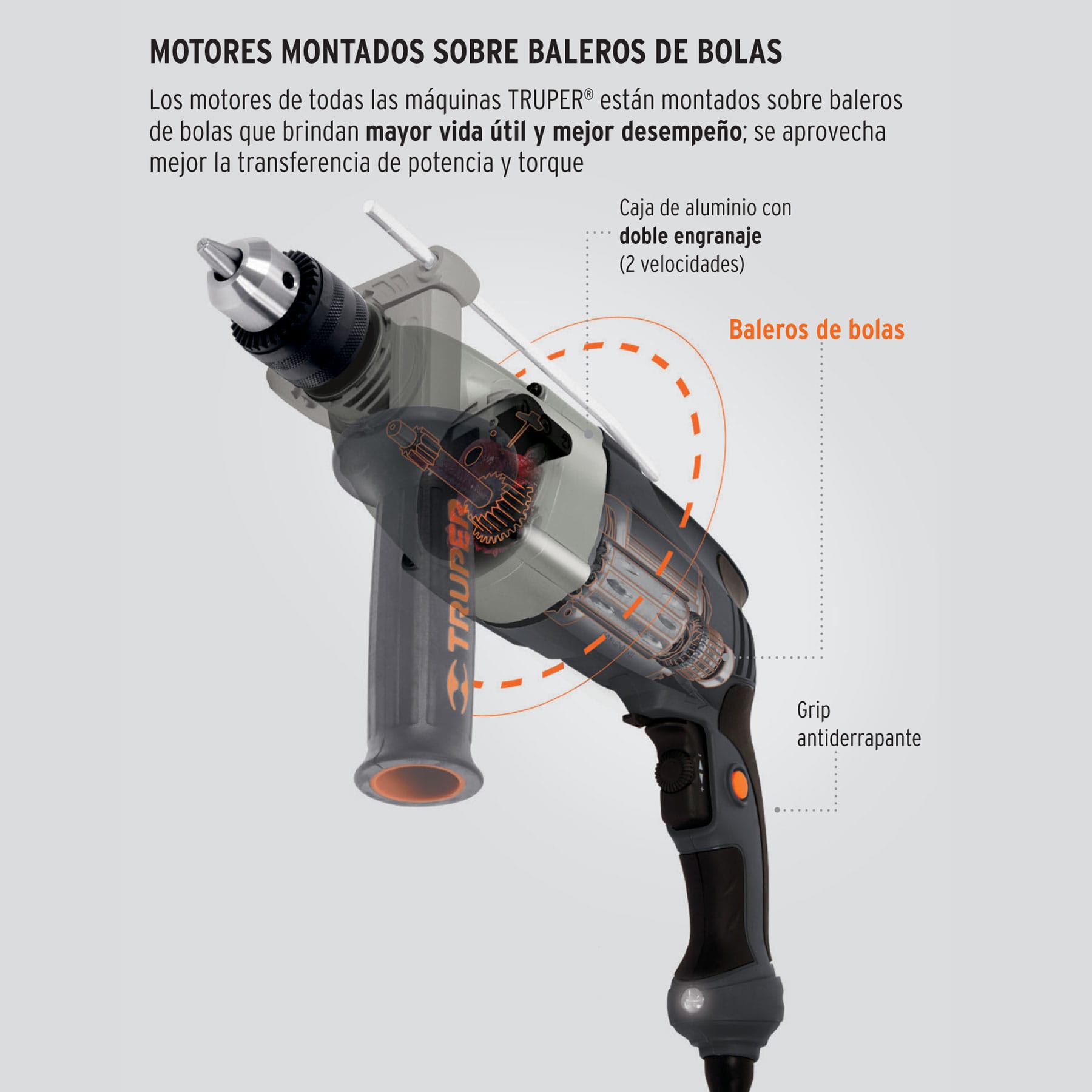 Herramientas - Rotomartillo Industrial Truper  1/2" 900 W